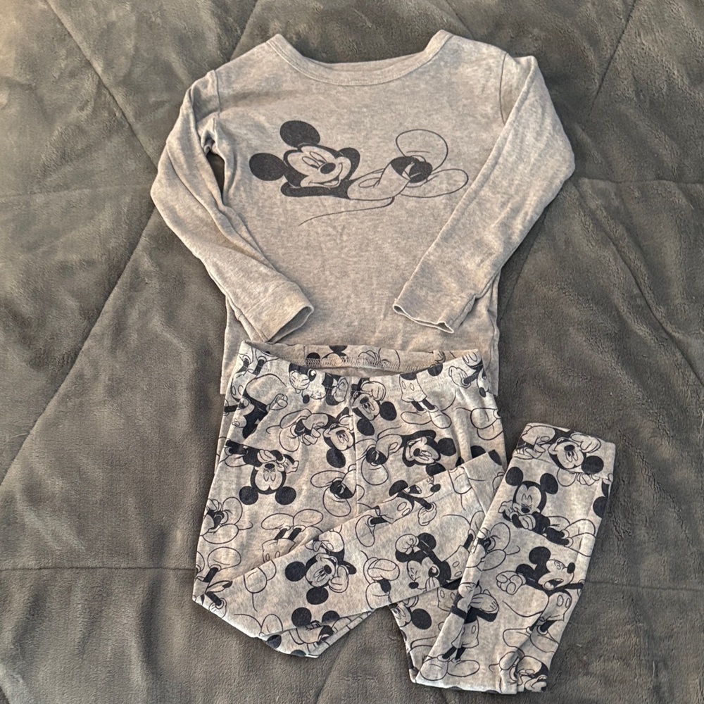 GAP Gray Mickey Mouse Kids Pajama Set